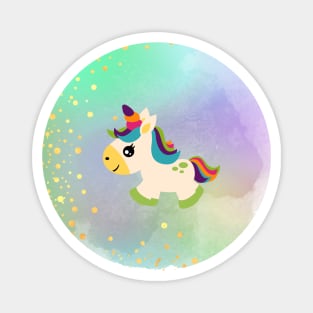 Rainbow Unicorn Facemask Magnet